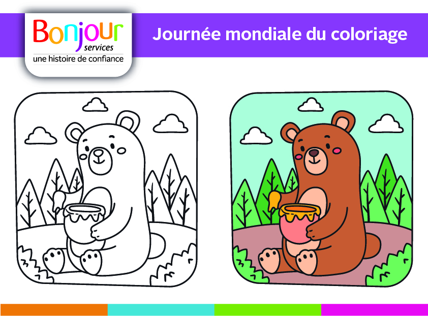 Journee mondiale du coloriage dessin ours